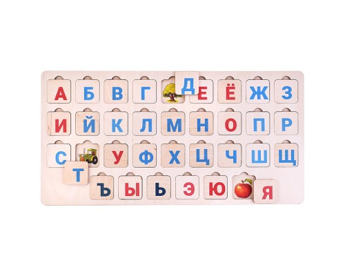 Алфавит для малышей с картинками деревянный