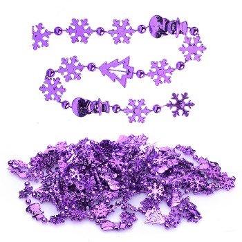 Новогоднее украшение "Бусы" 5м, сиреневые, в пакете