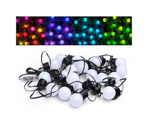 Электрогирлянда-Smart 6 м, 20 ламп, 10 режимов, USB, ИК пульт (цветная)в пакете