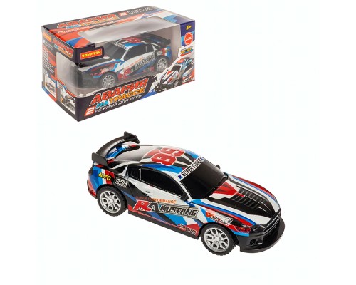 Машинка пластмассовая инерционная "Авария на трассе" Гонка спорт (pull back) ВОХ 15,2х7,5х7,5см,