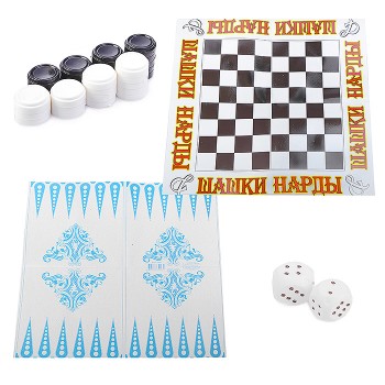 Игра настольная "Шашки-нарды" с полем
