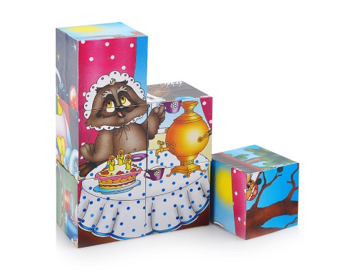 Кубики (6 куб) "Веселые зверята №4"