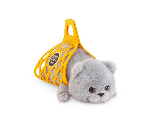Кот Барсик в сумке серый 35