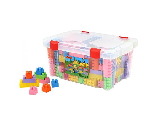 Конструктор "Строитель" (174 элемента) (в контейнере)