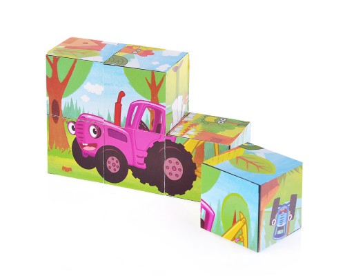 Набор из 6-и кубиков "Синий трактор"