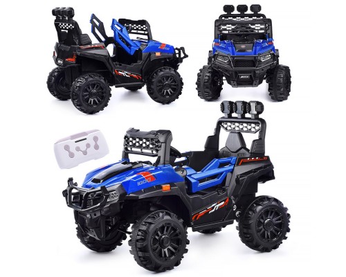 Электромобиль "Багги турбо" с р/у управлением, четырехколесный, двухместный, двойной привод (синий)