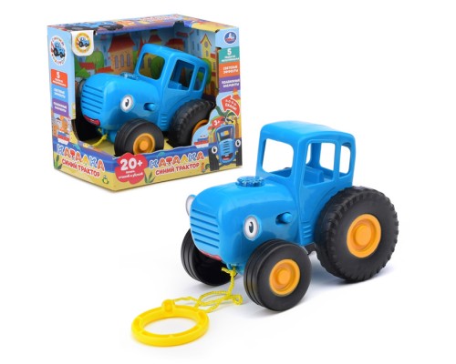 Музыкальная каталка "Синий трактор" (20 песен, стихов и звуков, свет. бат.) в коробке