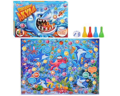Настольная игра-ходилка "Голодная акула"