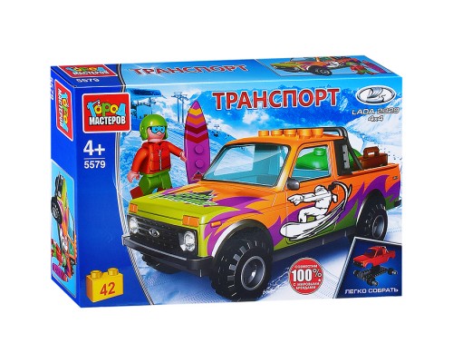 Конструктор LADA 4x4 Pickup, 42 дет. (легко собрать)