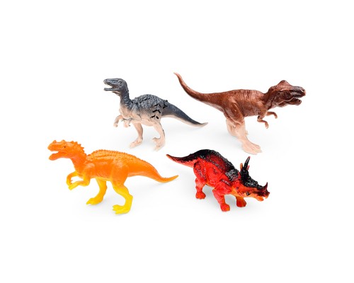 Игрушка пластизоль "Динозавры" 4 шт пакет, хеддер Рассказы о животных