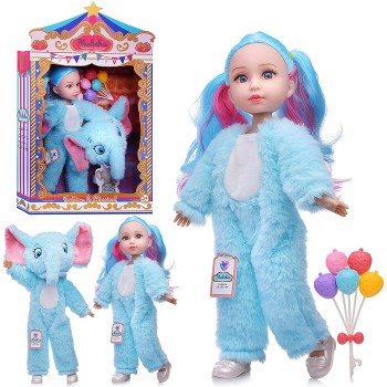 Кукла "Вика" в костюме слоника, в коробке