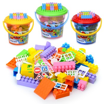 Конструктор "Строитель" (84) в ведре "Макси" с крышкой