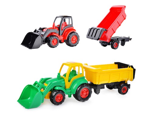 Чемпион трактор с ковшом и полуприцепом