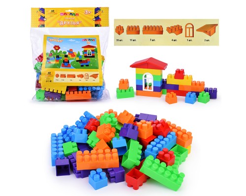 Игрушка-конструктор детский, набор "Друзья", 60 деталей