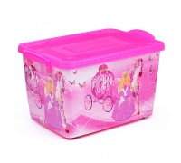 Контейнер 6 (35 л) "Золушка" розовый / сиреневый прозрачный