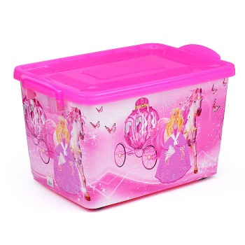 Контейнер 6 (35 л) "Золушка" розовый / сиреневый прозрачный