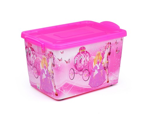 Контейнер 6 (35 л) "Золушка" розовый / сиреневый прозрачный
