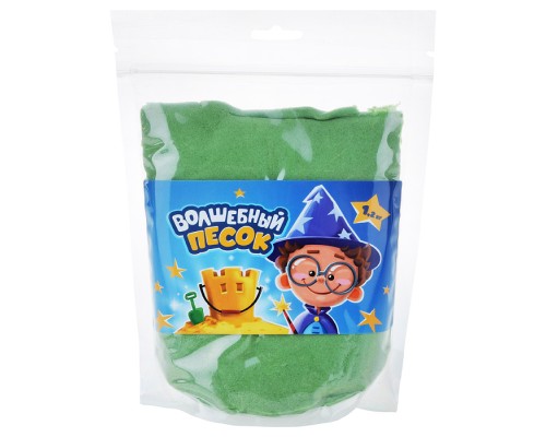 Кинетический песок "Волшебный песок", 1200 гр., дойпак, зеленый