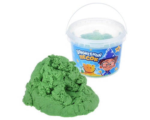 Кинетический песок "Волшебный песок" 700 гр., ведерко, зеленый