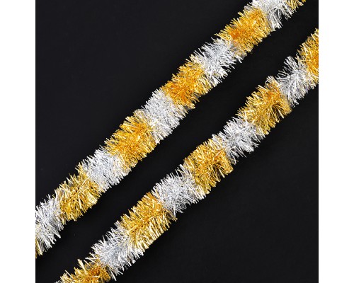 Мишура (6см*2м) серебро-жёлтый