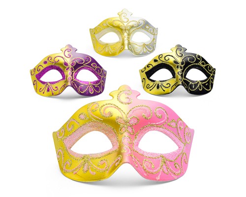 Маска карнавальная "Венецианская" (золотой орнамент)