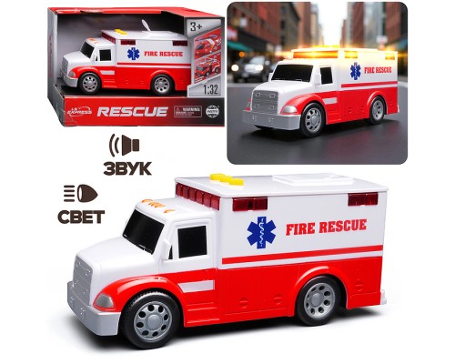 Машина "Реанимация" 1:32 (свет. Звук) в коробке