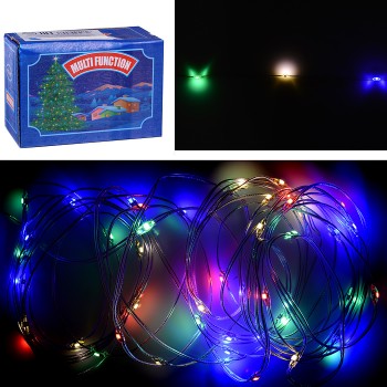 Электрогирлянда светодиодная Роса, 5 м, 50 ламп, цветная