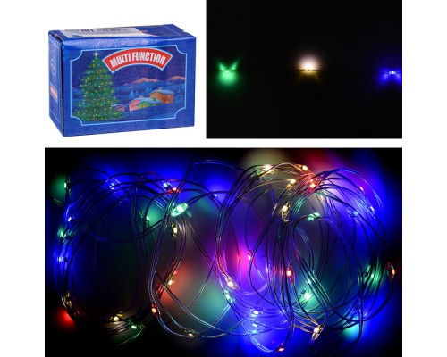 Электрогирлянда светодиодная Роса, 5 м, 50 ламп, цветная