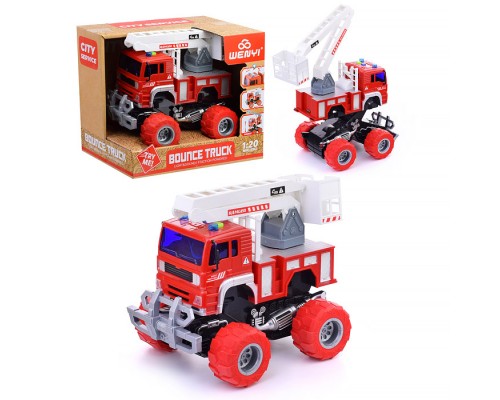 Машина "Пожарная" 1:20 (свет,звук) на батарейках, в коробке