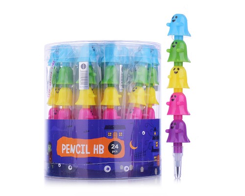 Карандаш HB чернографитный сегментный 2 мм HALLOWEEN, в пластиковом друме