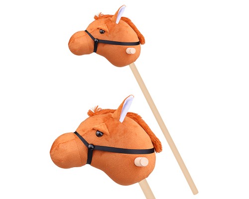 Игрушка "Лошадка" на палке (Светло-коричневый плюш) 1701/60