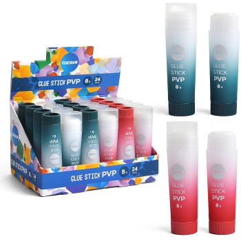 Клей-карандаш ПВП 8 г треугольный в дисплее