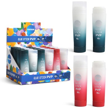 Клей-карандаш ПВП 15 г треугольный в дисплее