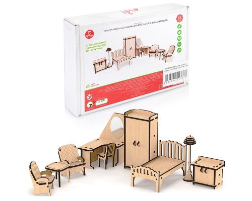 Конструктор Набор мебели Спальня для кукольного дома Венеция