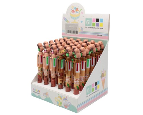 Ручка шариковая автоматическая Капибара, 0,7 мм, 6 цветов