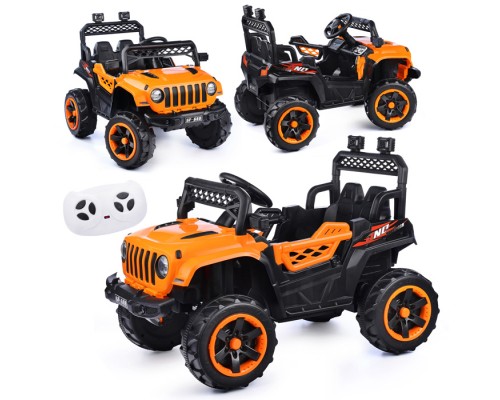 Электромобиль "Кросс" на аккумуляторе, с р/у управлением, в коробке (оранжевый)