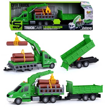 Машина "Лесовоз" на батарейках, в коробке