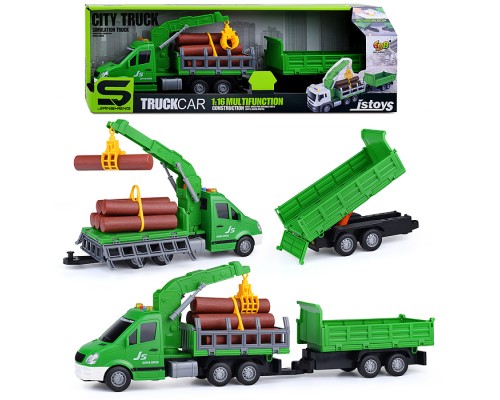 Машина "Лесовоз" на батарейках, в коробке