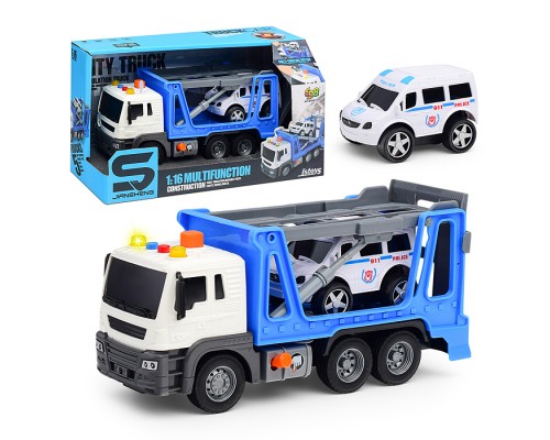 Машина "Полицейский автовоз" (свет, звук) в коробке