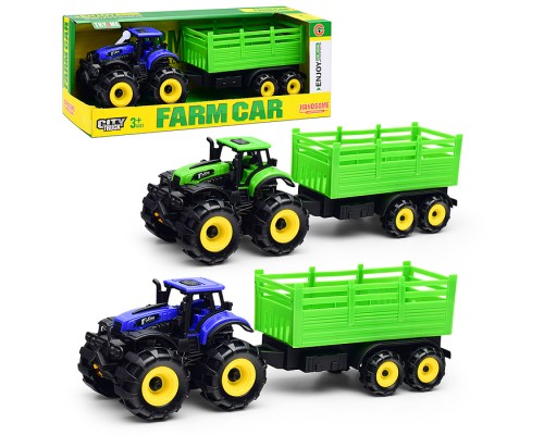 Трактор "Веселая ферма" с прицепом, в коробк