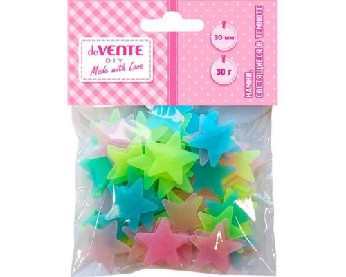 Камни, светящиеся в темноте "DIY Ночные звезды" 30 мм, 30 г, в пластиковом пакете с блистерным подвесом