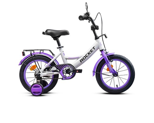 Велосипед 14" Rocket Gem, цвет белый/фиолетовый
