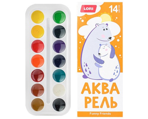 Акварель 14 цветов, Funny Friends, б/к