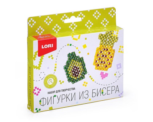 Фигурка из бисера  "Ананас, авокадо"