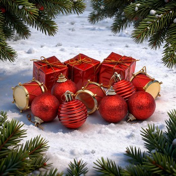 Набор новогодних украшений "Вулкан" в коробке