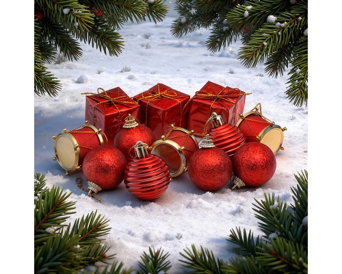 Набор новогодних украшений "Вулкан" в коробке