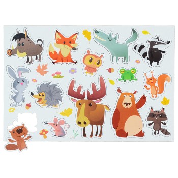 Магниты "Лесные жители" Серия Магнитные истории (европодвес, 4х20шт)