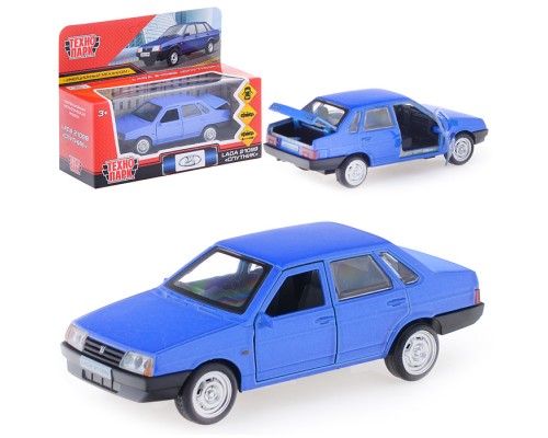Машина металл. ВАЗ-21099 "Спутник", 12 см, (двери, багаж, синий) в коробке