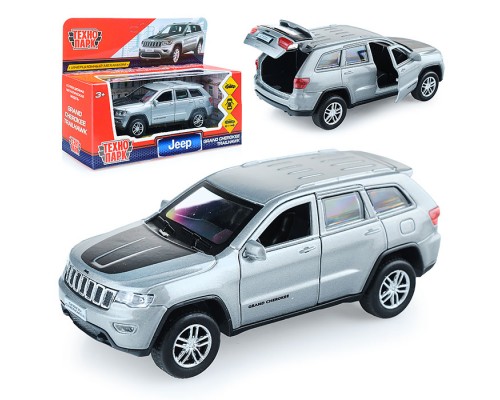 Машина металл. Jeep grand cherokee, 12см, (открыв. двери, серый) инерц., в коробке