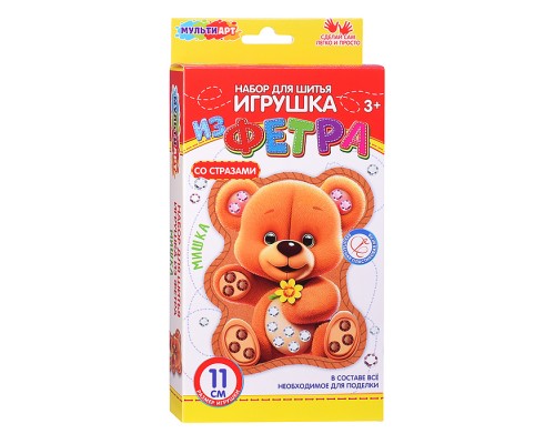 Игрушка из фетра со стразами "Мишка"